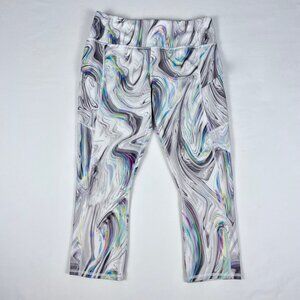 Athleta Marble Print High Rise Crop Capri Yoga Pants Size Medium